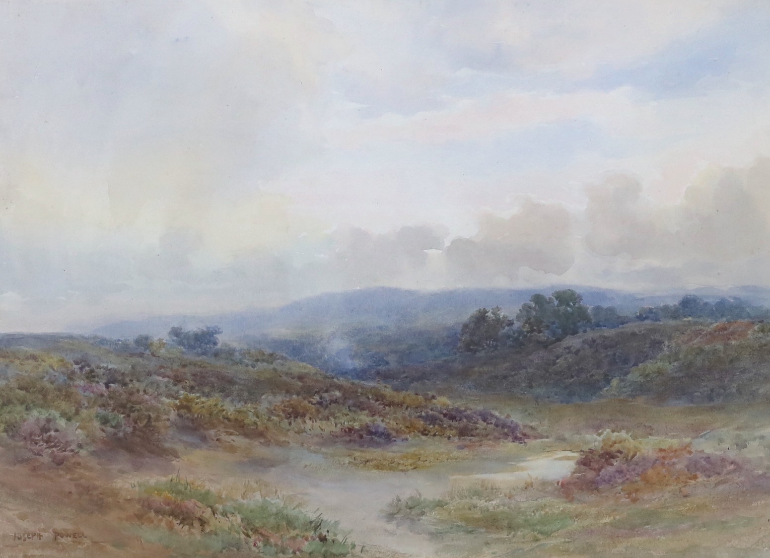 Joseph Powell (1876-1981), watercolour, 'Leith Hill, Surrey', signed, 26 x 36cm